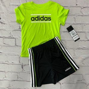 NEW Boys Adidas 2 Piece Outfit Shorts & Tee